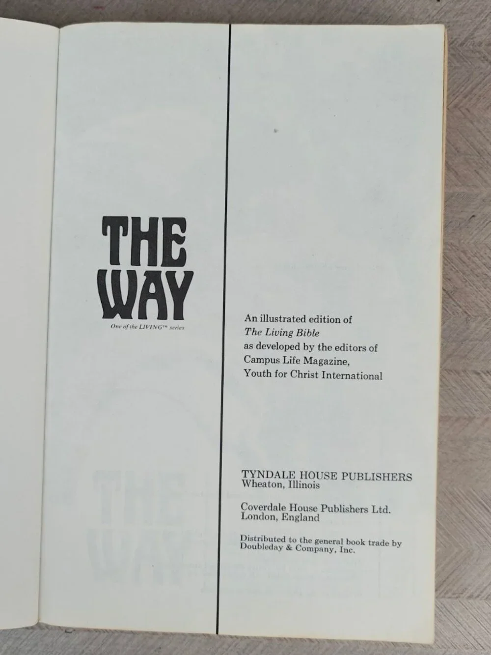 The Way The Living Bible Paperback 1976 Seventeenth Printing Illustrated